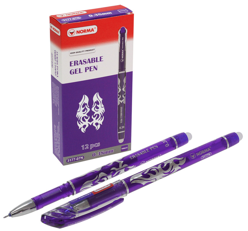 Ручка гелева NORMA (3177-07N), пиши-стирай, чорнила фіолетові